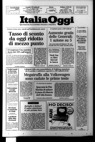 Italia oggi : quotidiano di economia finanza e politica